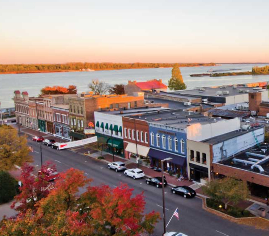 aerial view of downtown